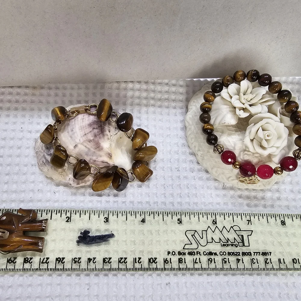 Tiger's Eye Bracelets and Pendant Bundle Set Vintage - Picture 13 of 14